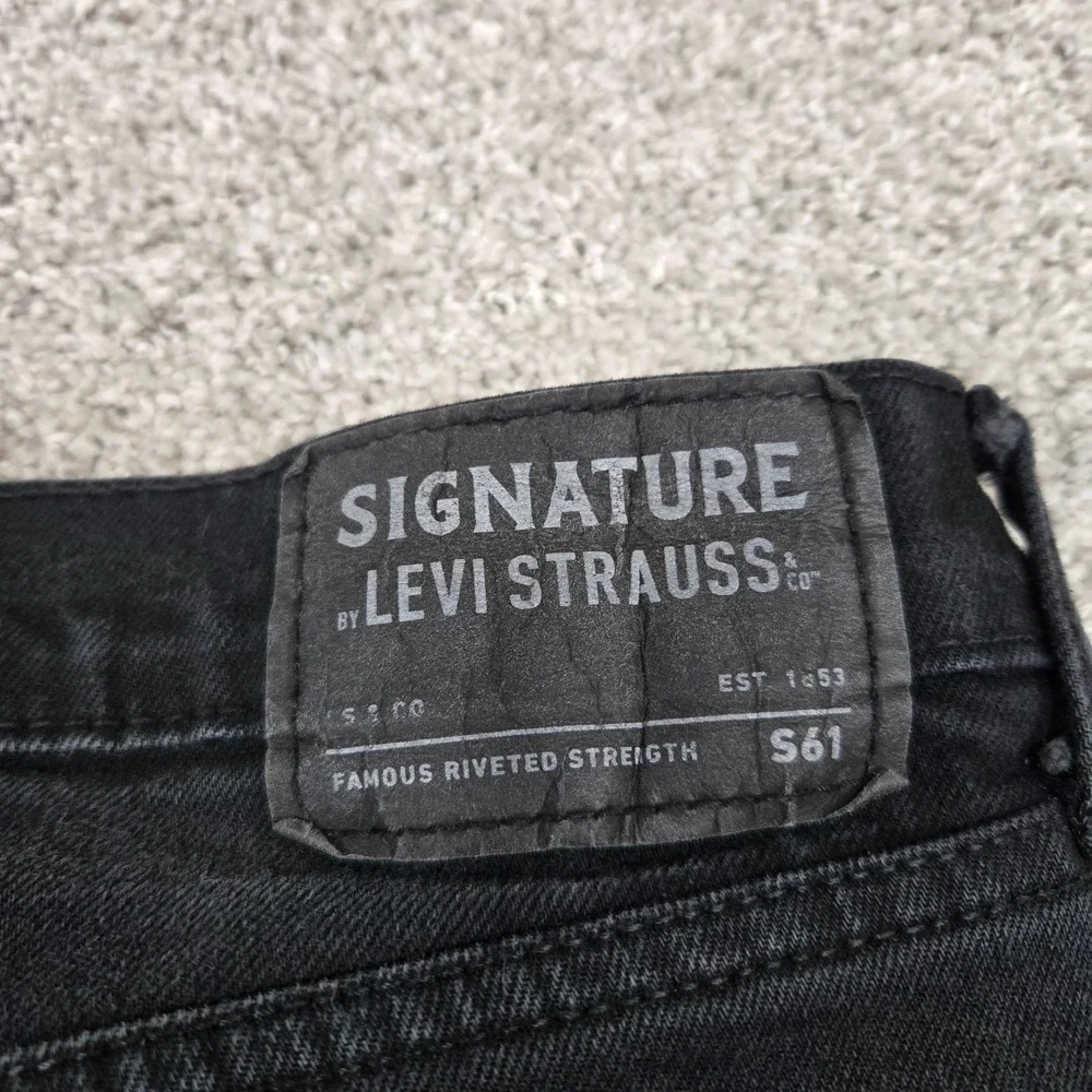 Levi‎ Strauss Signature S61 Relaxed jeans mens 33x32 (fits 33x30) charcoal black
